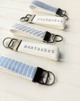 Palisades Coastal Stripe Key Fob – Handcrafted Canvas Keychain