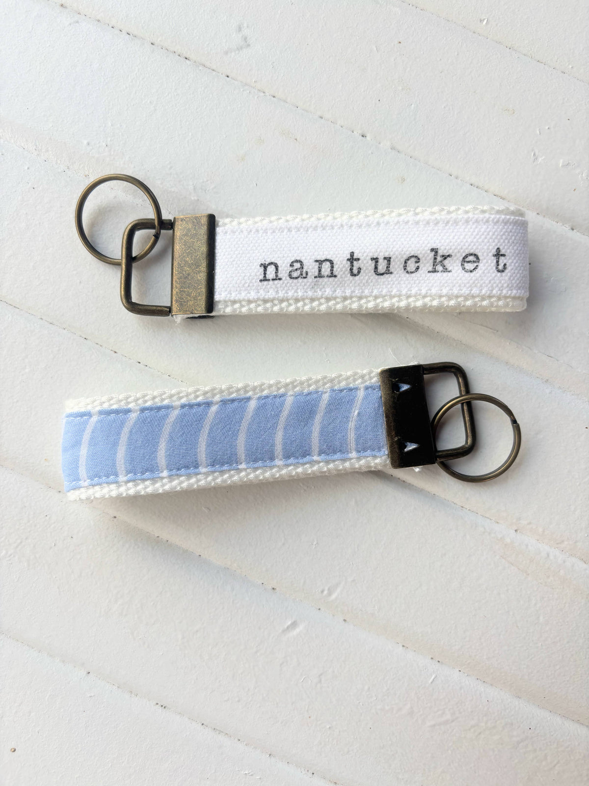 Palisades Coastal Stripe Key Fob – Handcrafted Canvas Keychain