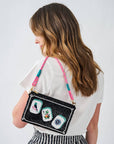 Leila Mahjong Seed Bead Clutch With Strap