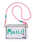 Leila Mahjong Seed Bead Clutch With Strap