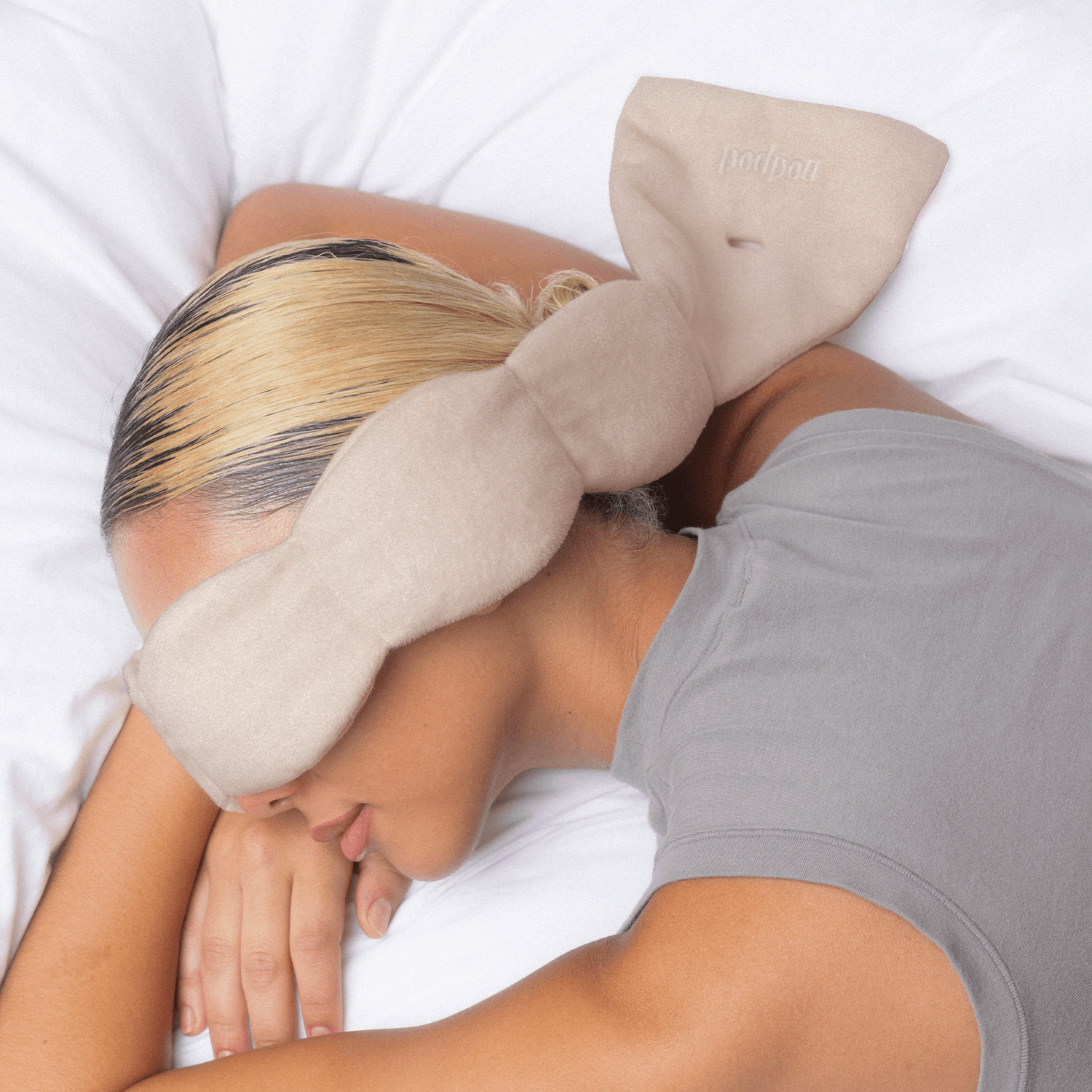 Latte Weighted Sleep Mask - Eye Mask Nodpod Weighted Sleep Mask