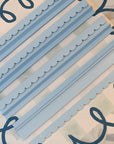 Preppy Blue Scalloped Wooden Mahjong Racks - 20 inches