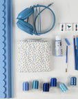 Preppy Blue Scalloped Wooden Mahjong Racks - 20 inches