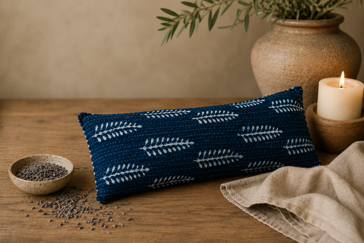 Indigo Fern Spa Pillow