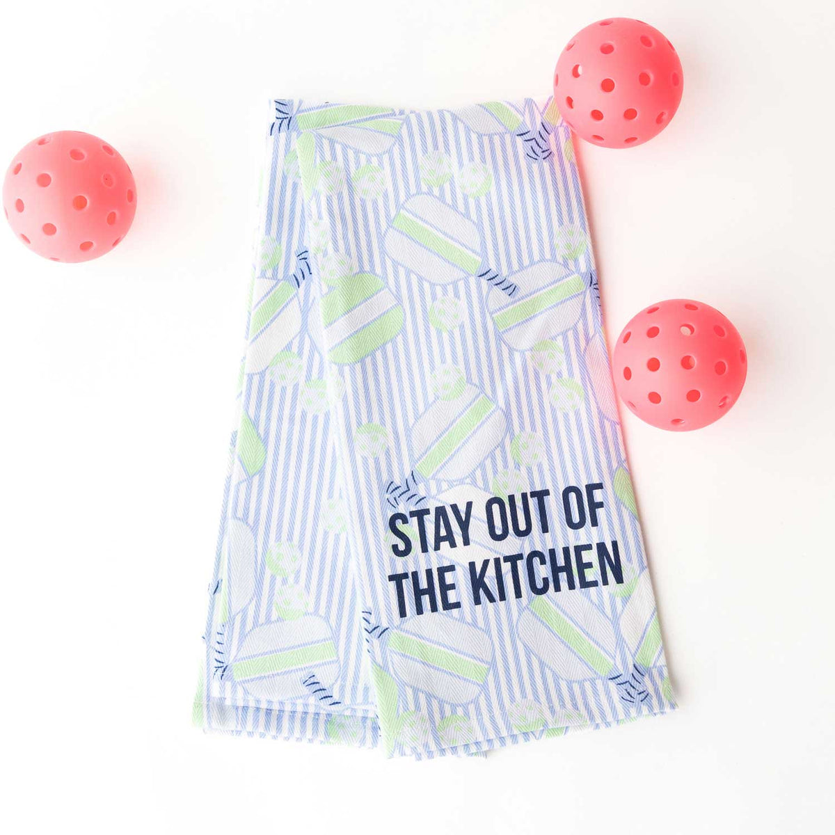 Blue Pickleball Stripe Kitchen Towels – Set of 2