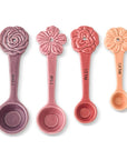 4pc Ceramic Figural Flower Measuring Spoons - Pink Multi