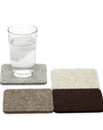 Bierfilzl Merino Wool Felt Square Coaster Multi 4 Pack Earth