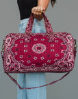 Burgundy Bandana Paisley Duffel Bag