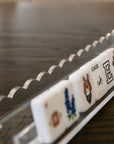 Scallop Mahjong Rack with Magnetic Pushers, Clear Acrylic