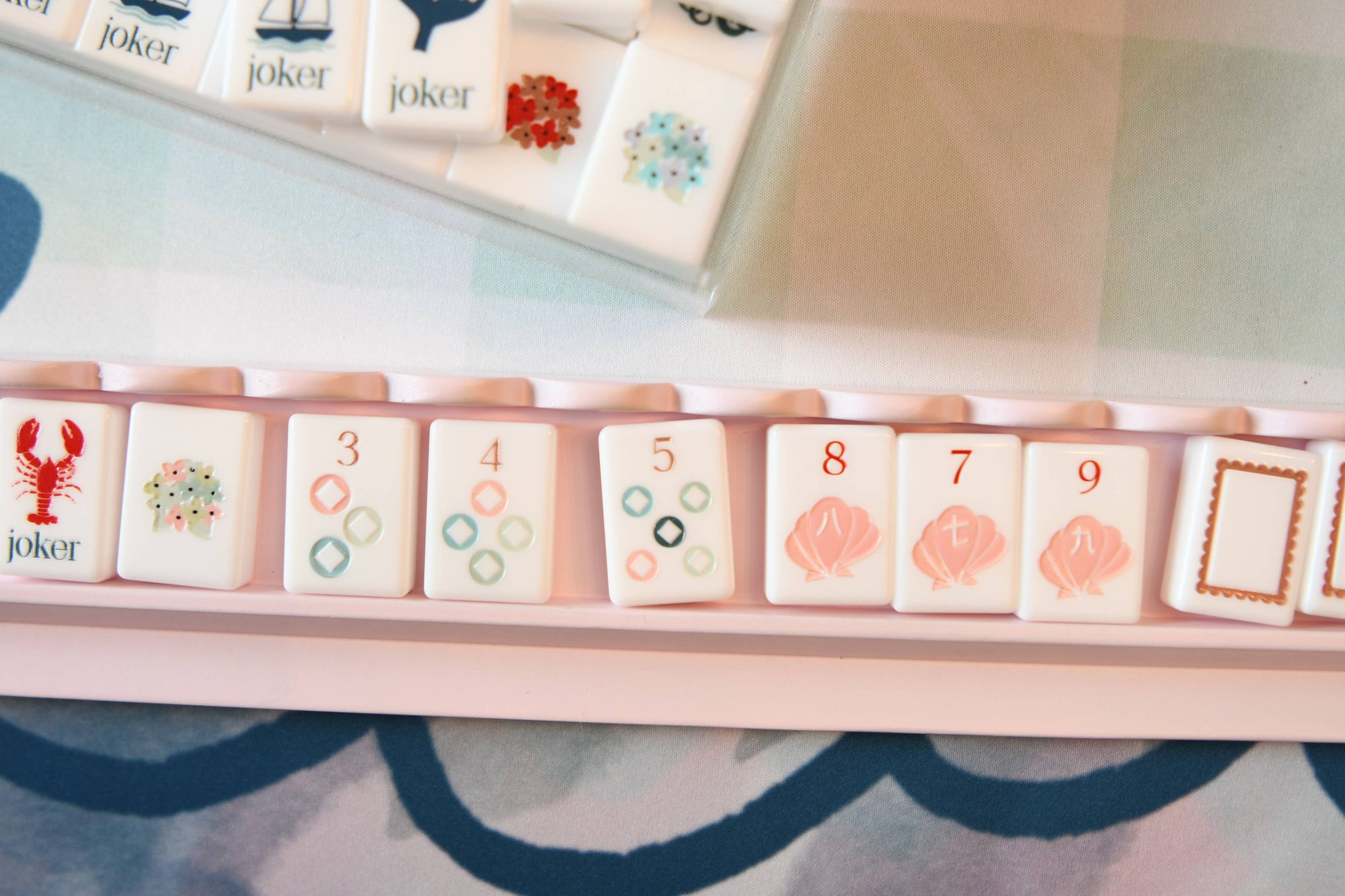 Ballet Pink Scalloped Wooden Mahjong Racks - 20 inches