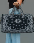 Black Bandana Paisley Duffel Bag