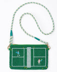 Leila Tennis Seed Bead Clutch With Strap