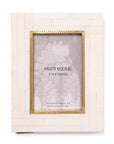 Mukhendu 4x6 Picture Frame - Bone, Brass Inner Edge