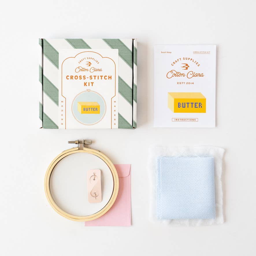 Butter Cross Stitch Kit for Beginners
