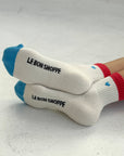 Embroidered Color Block Girlfriend Socks