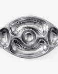 Football Chip and Dip Serving Snack Bowl, Silver Brass