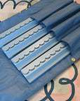 Preppy Blue Scalloped Wooden Mahjong Racks - 20 inches