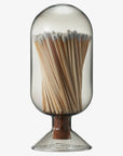 Grey Glass Match Cloche | 100 Match Sticks with Cork Stopper