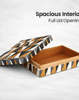 Black Golden Resin Inlay Decorative Storage Box