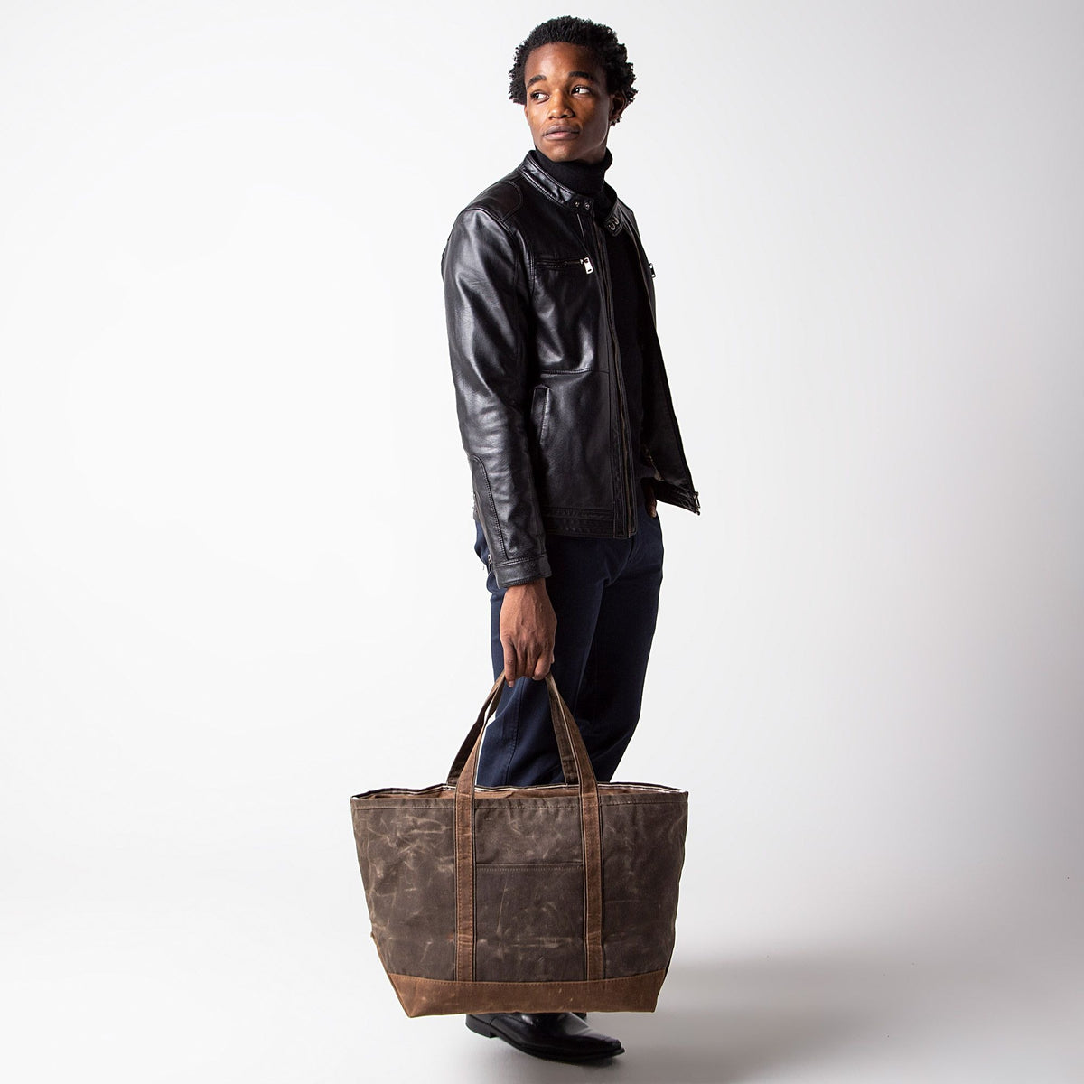 Waxed Large Classic Tote - Olive