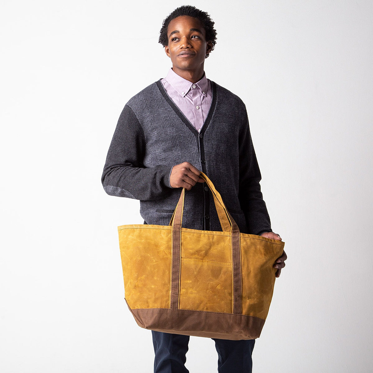 Waxed Large Classic Tote - Yellow