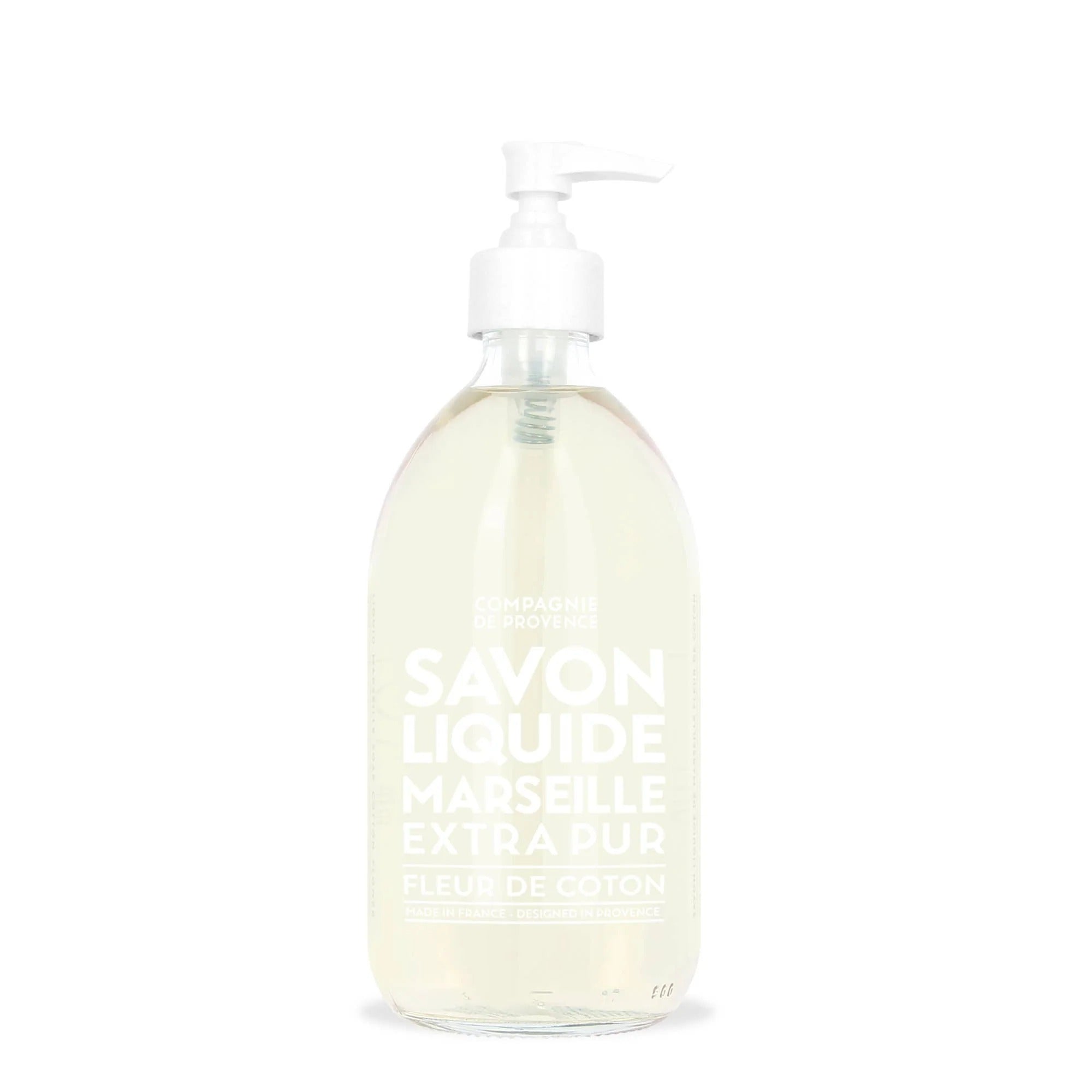Compagnie de Provence Liquid Marseille Soap – Cotton Flower | 16.7 fl oz Glass Bottle