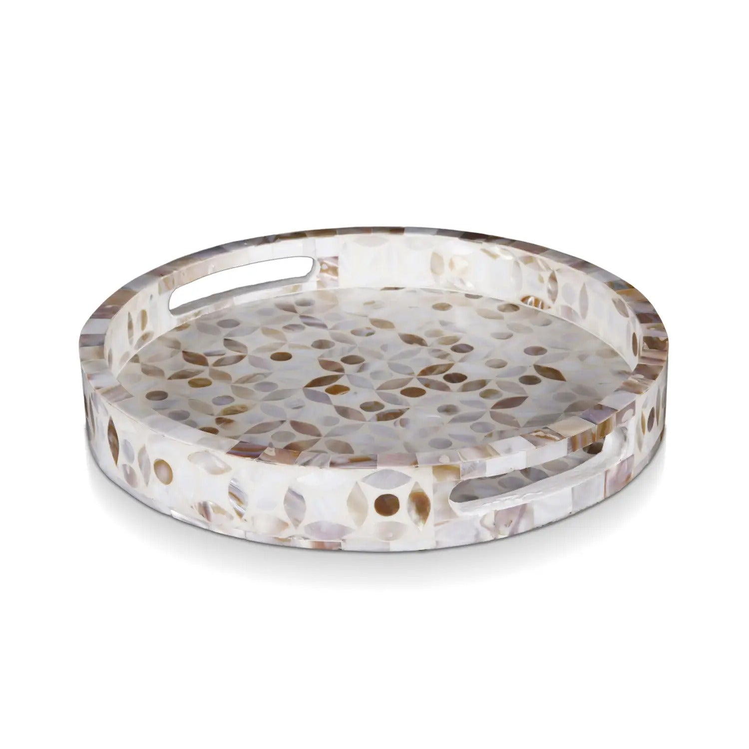 Mother of Pearl Ottoman Tray Decorative Serving 12x12