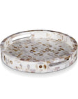 Mother of Pearl Ottoman Tray Decorative Serving 12x12