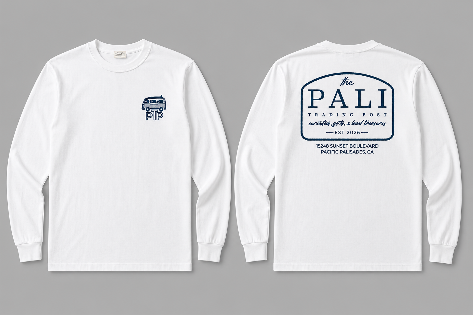 Pali Trading Post Long Sleeve Tee in White
